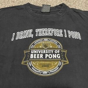 CH Gold Series University of Beer Pong Graphic Tee Mens Large Faded Black L